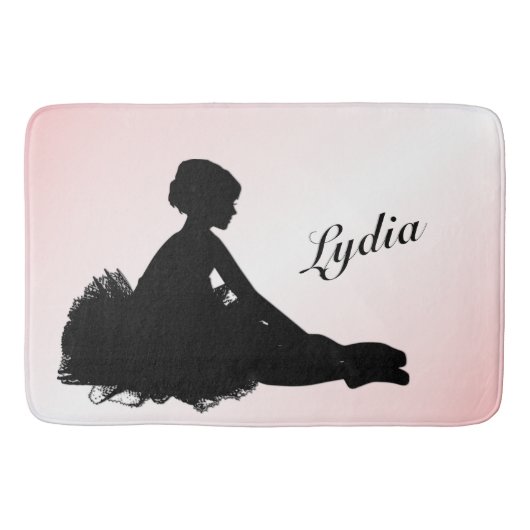 Weary Ballerina Personalized w Name Pink Badmat (Voorkant)