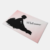 Weary Ballerina Personalized w Name Pink Deurmat (Schuin)