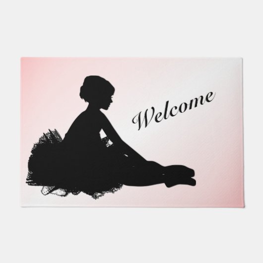 Weary Ballerina Personalized w Name Pink Deurmat (Voorkant)