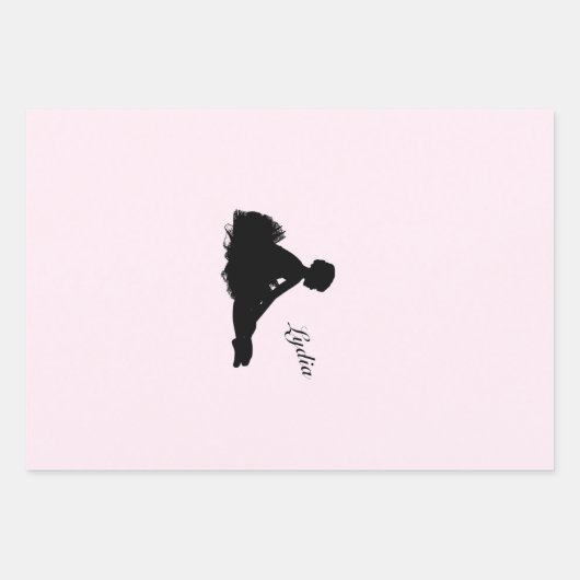 Weary Ballerina Personalized w Name Pink Inpakpapier Vel (Voorkant 2)