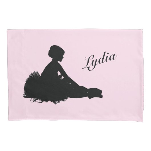 Weary Ballerina Personalized w Name Pink Kussensloop (Voorkant)