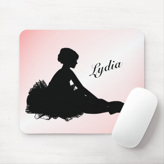 Weary Ballerina Personalized w Name Pink Muismat (Met muis)