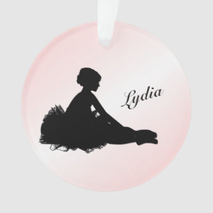 Weary Ballerina Personalized w Name Pink Ornament