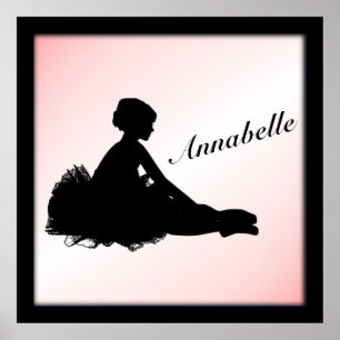 Weary Ballerina Personalized w Name Pink Poster