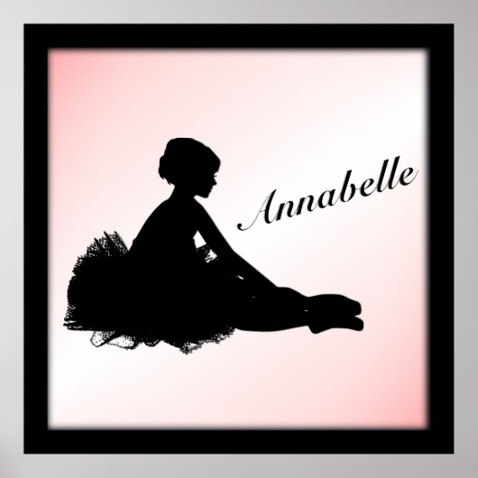 Weary Ballerina Personalized w Name Pink Poster (Voorkant)