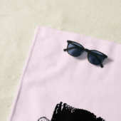 Weary Ballerina Personalized w Name Pink Strandlaken (In situ)