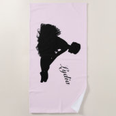 Weary Ballerina Personalized w Name Pink Strandlaken (Voorkant)