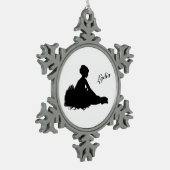 Weary Ballerina Personalized w Name Tin Sneeuwvlok Ornament (Links)