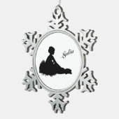 Weary Ballerina Personalized w Name Tin Sneeuwvlok Ornament (Rechts)