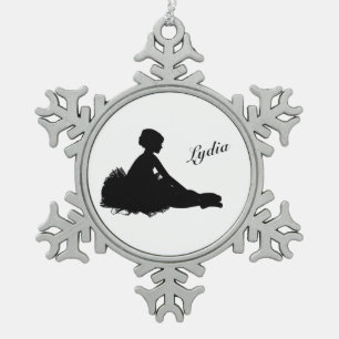 Weary Ballerina Personalized w Name Tin Sneeuwvlok Ornament