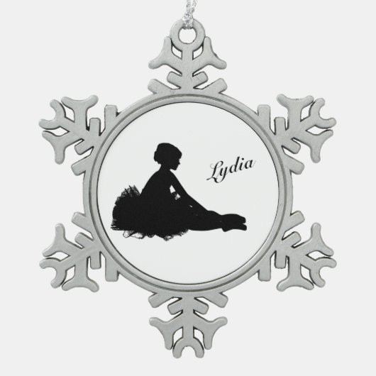 Weary Ballerina Personalized w Name Tin Sneeuwvlok Ornament (Voorkant)