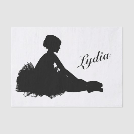 Weary Ballerina Personalized w Name Tissuepapier (Voorkant)