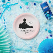 Weary Ballerina w Name and Age Birthday Pink Papieren Bordje (Feest)