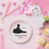 Weary Ballerina w Name and Age Birthday Pink Papieren Bordje (Feest)