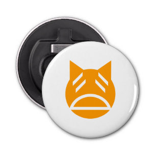Weary Emoji Cat Button Flesopener