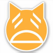 Weary Emoji Cat Sticker (Voorkant)