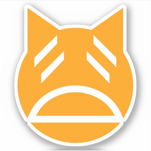 Weary Emoji Cat Sticker (Voorkant)