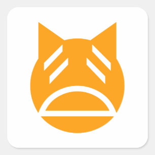 Weary Emoji Cat Vierkante Sticker