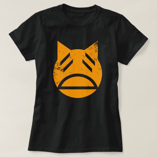 Weary Grunge Cat Emoji T-shirt (Design voorkant)
