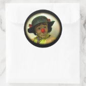 Weary Willie Sad Face Clown Large Round Sticker (Tas)