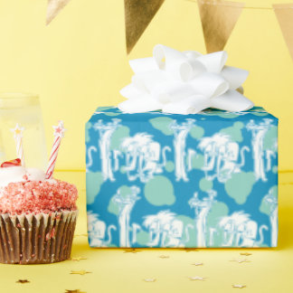 Weasel & Baboon Blue Character Pattern Cadeaupapier