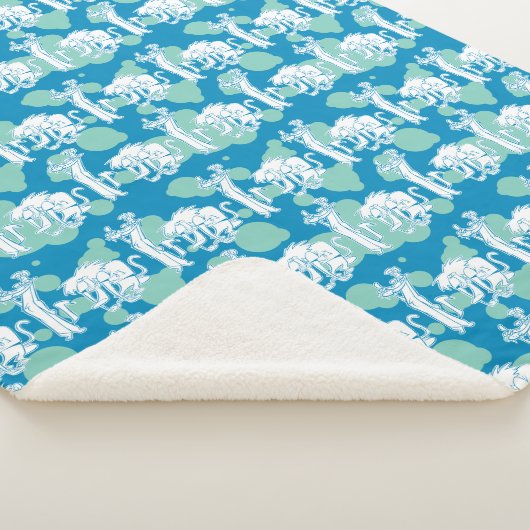 Weasel & Baboon Blue Character Pattern Sherpa Deken (3/4)