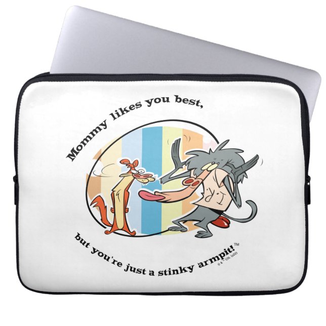 Weasel & Baboon "Mammie houdt van je best" Laptop Sleeve (Voorkant)
