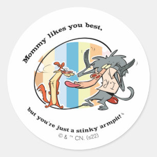 Weasel & Baboon "Mammie houdt van je best" Ronde Sticker