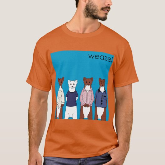 Weasel Blue Album retro funny T-shirt (Voorkant)