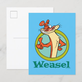 Weasel duikt op teken grafisch briefkaart