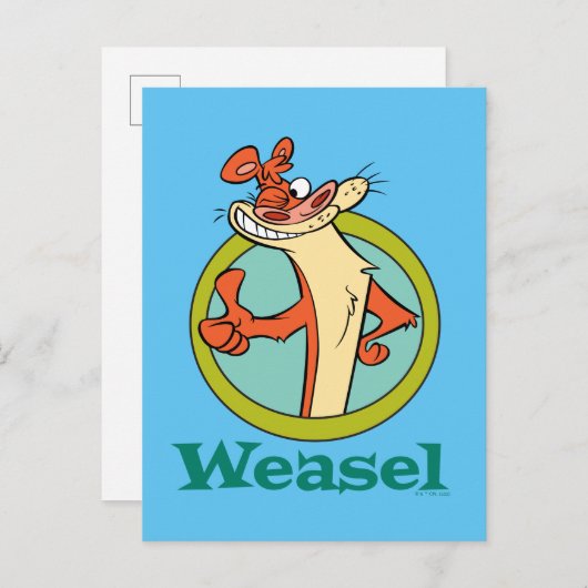 Weasel duikt op teken grafisch briefkaart (Voorkant / Achterkant)