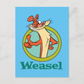 Weasel duikt op teken grafisch briefkaart (Voorkant)
