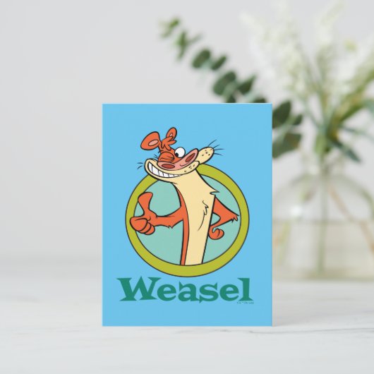 Weasel duikt op teken grafisch briefkaart (Staand voorkant)