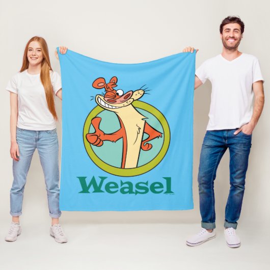Weasel duikt op teken grafisch fleece deken (In situ)
