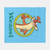 Weasel duikt op teken grafisch fleece deken (Voorkant (Horizontaal))