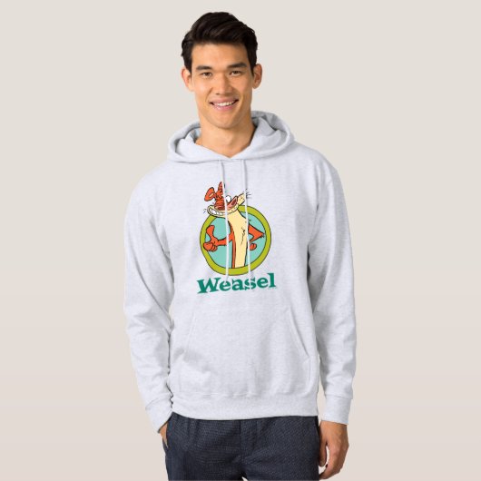 Weasel duikt op teken grafisch hoodie (Voorkant volledig)