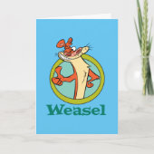 Weasel duikt op teken grafisch kaart (Voorkant)