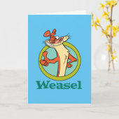 Weasel duikt op teken grafisch kaart (Gele Bloem)