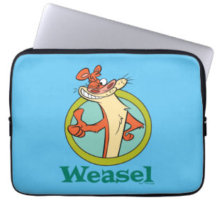 Weasel duikt op teken grafisch laptop sleeve