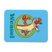 Weasel duikt op teken grafisch magneet (Horizontaal)