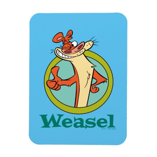 Weasel duikt op teken grafisch magneet (Verticaal)