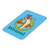 Weasel duikt op teken grafisch magneet (Linkerzijde)