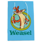 Weasel duikt op teken grafisch medium cadeauzakje (Voorkant)