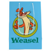 Weasel duikt op teken grafisch medium cadeauzakje (Achterkant)