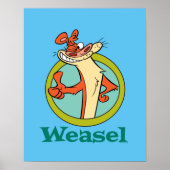 Weasel duikt op teken grafisch poster (Voorkant)