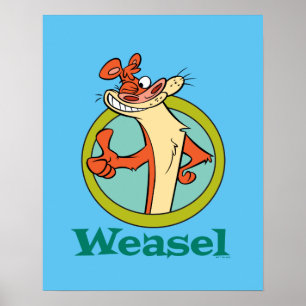 Weasel duikt op teken grafisch poster