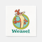 Weasel duikt op teken grafisch servet (Voorkant)