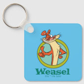 Weasel duikt op teken grafisch sleutelhanger (Voorkant)