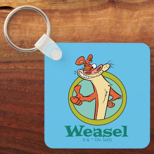 Weasel duikt op teken grafisch sleutelhanger (Voorkant)
