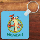 Weasel duikt op teken grafisch sleutelhanger (Achterkant)